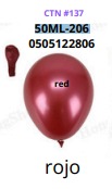 Globos Metalicos 50 piezas/bolsa 12"ROJO