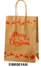 BOLSAS DE REGALO NAVIDAD KRAFT PEQUEÑAS 20 PIEZAS/BOLSA 21x15x8cm