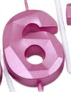 CANDELAS ROSADO DE NUMEROS 7cm