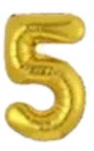 Globos Dorado Números de 16 pulgadas