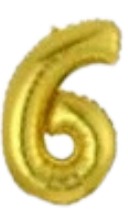 Globos Dorado Números de 16 pulgadas