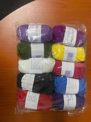 [38-AS0247] Lana de 25gr set 10pcs surtido de colores 