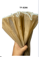 [TF-8286] ORGANZA C/PERLA PARA RAMO DE FLORES CAFE 28CM >