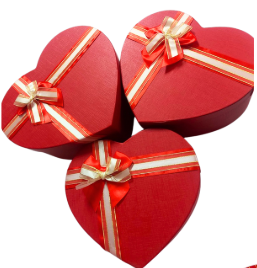 [TF-8069] SET 3 CAJA CORAZON ROJO JUMBO