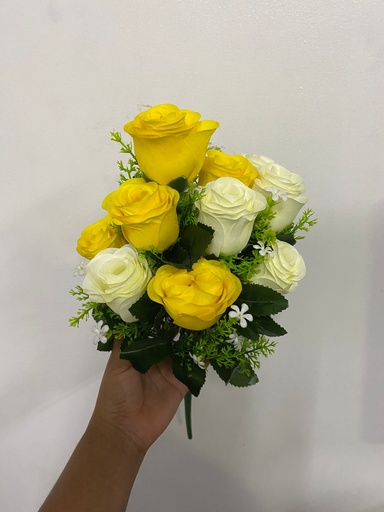 [TF-7353] RAMO DE BOTON X12 C/RELLENO CREMA C/AMARILLO