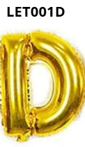 [LET001D] GLOBO LETRA D 16 PULGADAS DORADO