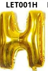 [LET001H] GLOBO LETRA H 16 PULGADAS DORADO