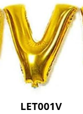 [LET001V] GLOBO LETRA V 16 PULGADAS DORADO