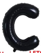 [LET006C] GLOBO LETRA C 16 PULGADAS NEGRO