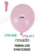 [100MA-230] Globos Pastel 100 piezas/bolsa 12"