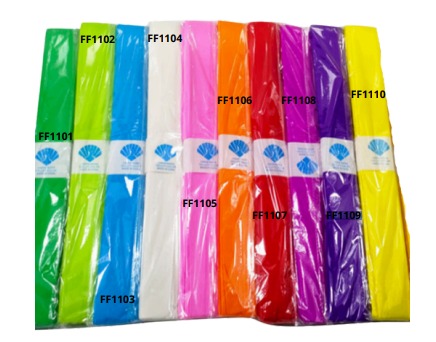 [FF1101] PAPEL CREPE 50x78cm 10 PIEZAS POR BOLSA DE UN SOLO COLOR