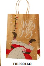 [FIBR001AO] BOLSAS DE REGALO NAVIDAD KRAFT PEQUEÑAS 20 PIEZAS/BOLSA 21x15x8cm