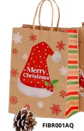 [FIBR001AQ] BOLSAS DE REGALO NAVIDAD KRAFT PEQUEÑAS 20 PIEZAS/BOLSA 21x15x8cm