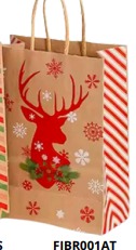 [FIBR001AT] BOLSAS DE REGALO NAVIDAD KRAFT PEQUEÑAS 20 PIEZAS/BOLSA 21x15x8cm