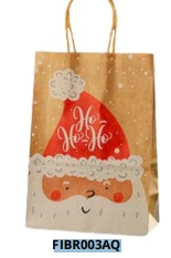 [FIBR003AQ] BOLSAS DE REGALO NAVIDAD KRAFT GRANDES 20 PIEZAS/BOLSA 32x26x12cm