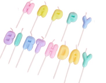 [MU-1129] CANDELAS HAPPY BIRTHDAY 9cm