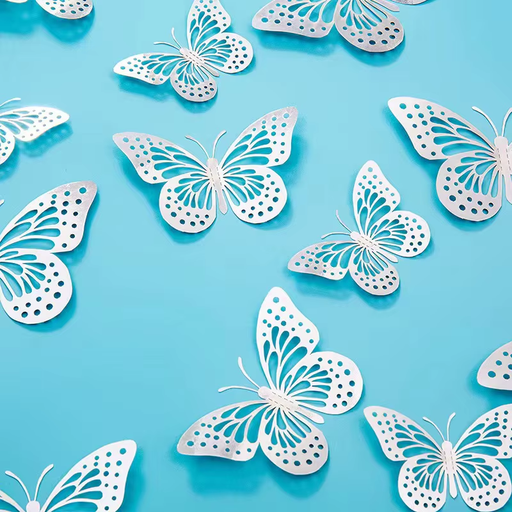 [HDS-2] MariposasPLATEADA -12 mariposas por paquete