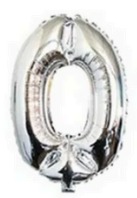 [N32-002P0] Globos Plateados Números de 32 pulgadas