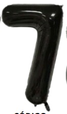 [N40-003N7] Globos Negro Números de 40 pulgadas