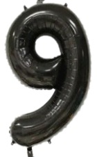 [N40-003N9] Globos Negro Números de 40 pulgadas