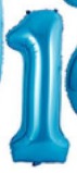 [N40-005N1] Globos Azul Números de 40 pulgadas