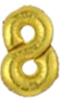 [MU-1187-8] Globos Dorado Números de 16 pulgadas