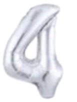 [MU-1187-P4] Globos Plateado Números de 16 pulgadas