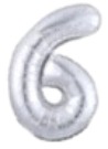[MU-1187-P6] Globos Plateado Números de 16 pulgadas