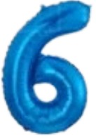 [MU-1187-A6] Globos Azúl Números de 16 pulgadas