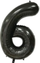 [MU-1187-N6] Globos Negro Números de 16 pulgadas