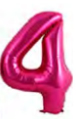 [NU-RMF-4] Globos Rosado Números de 32 pulgadas